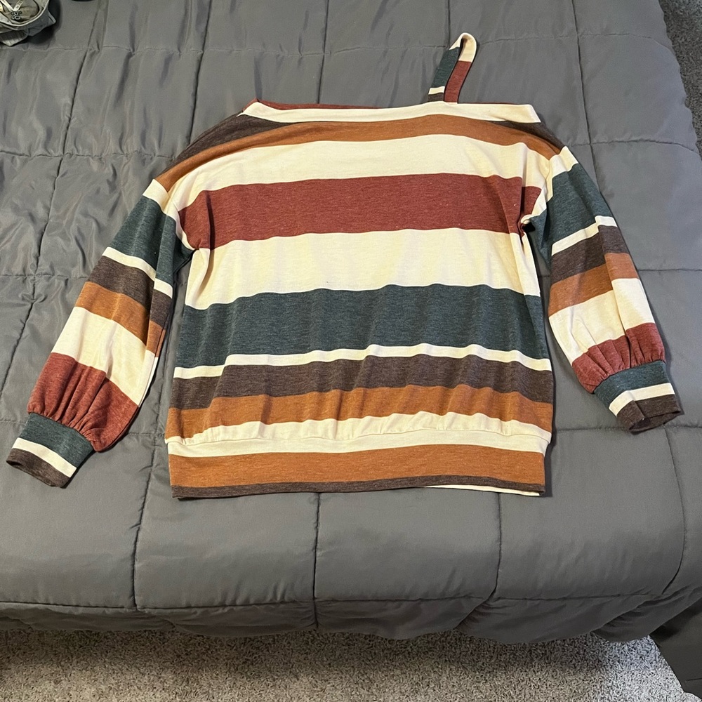 Striped off the shoulder top